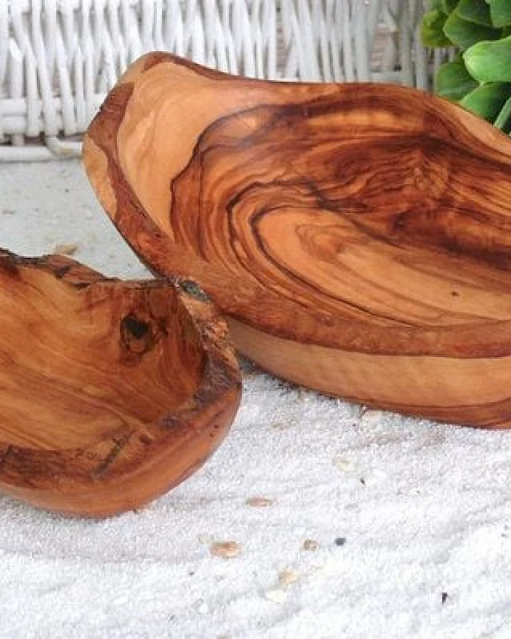 Olivenholz erleben Schale RUSTIKAL oval aus Olivenholz