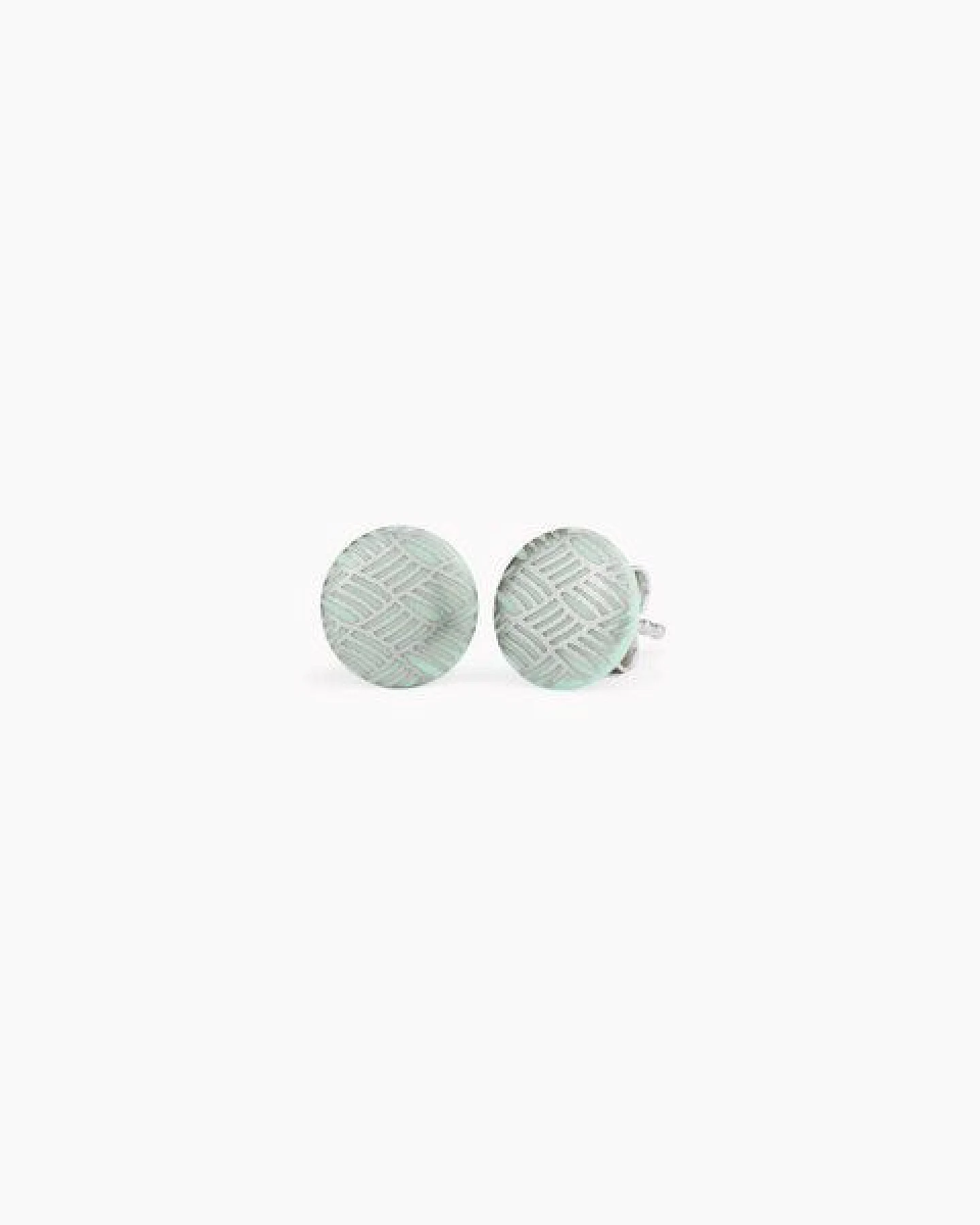 lille mus Porzellan-Ohrstecker 'Knoten' Porzellanschmuck SILBER – Ansicht 2