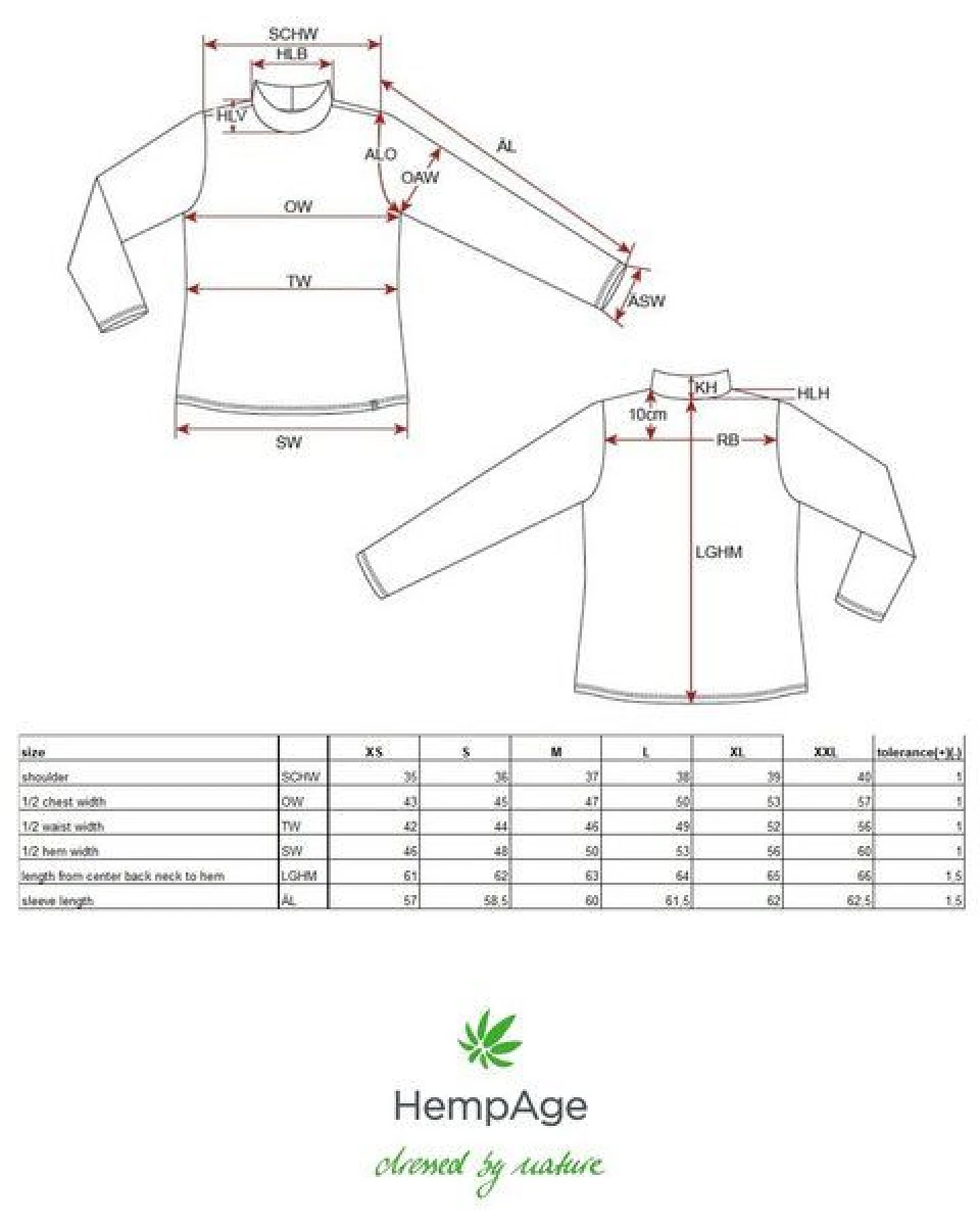 HempAge Damen Langarm-Shirt mit Stehkragen Hanf/Bio-Baumwolle – Ansicht 2
