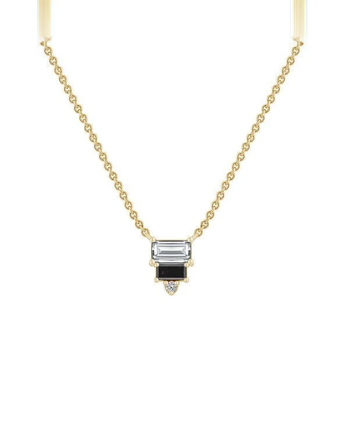 Eppi Kette mit Anhänger mit einem Moissanit und Salt and Pepper Diamanten Ivano