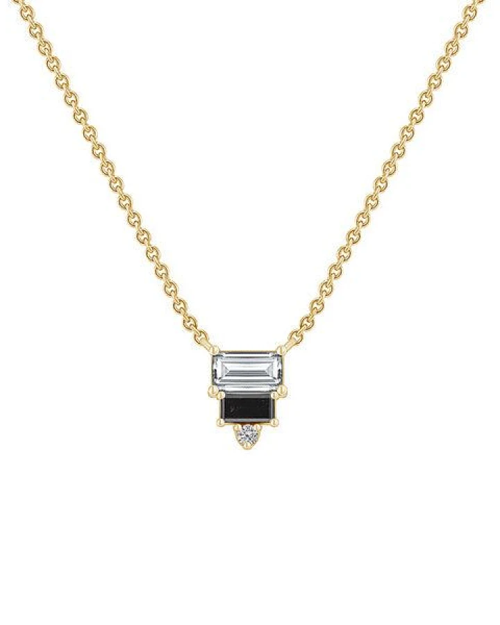 Eppi Kette mit Anhänger mit einem Moissanit und Salt and Pepper Diamanten Ivano