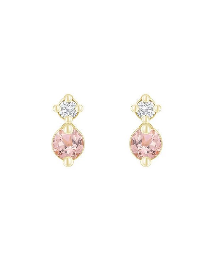 Eppi Minimalistische Ohrringe mit Morganiten und Diamanten Durante