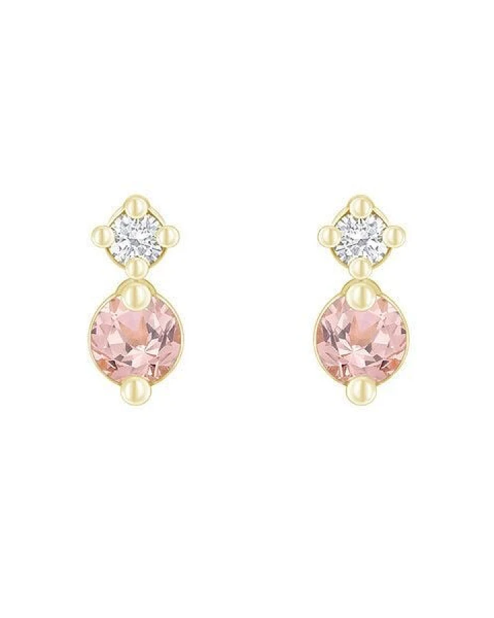 Eppi Minimalistische Ohrringe mit Morganiten und Diamanten Durante