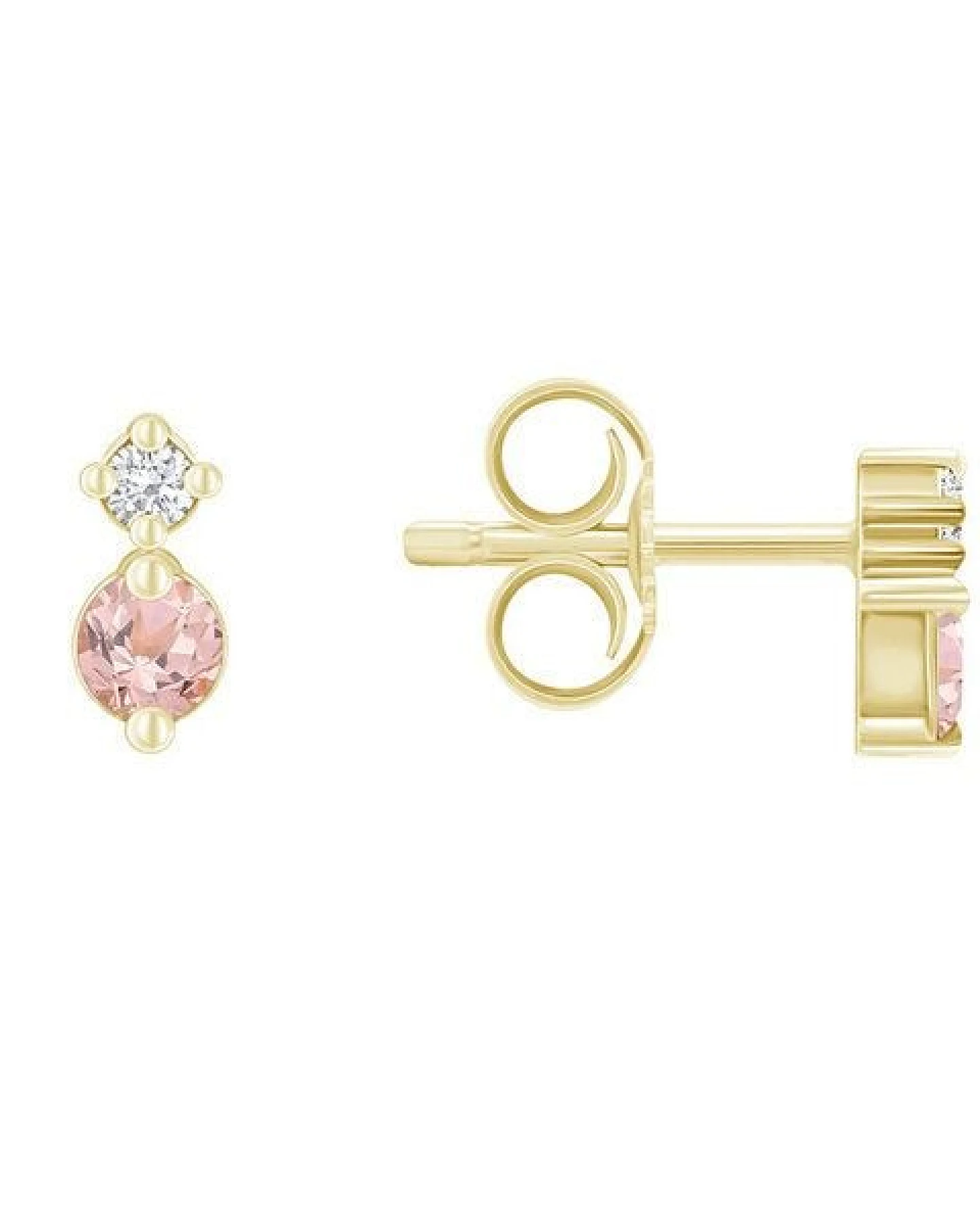 Eppi Minimalistische Ohrringe mit Morganiten und Diamanten Durante – Ansicht 3