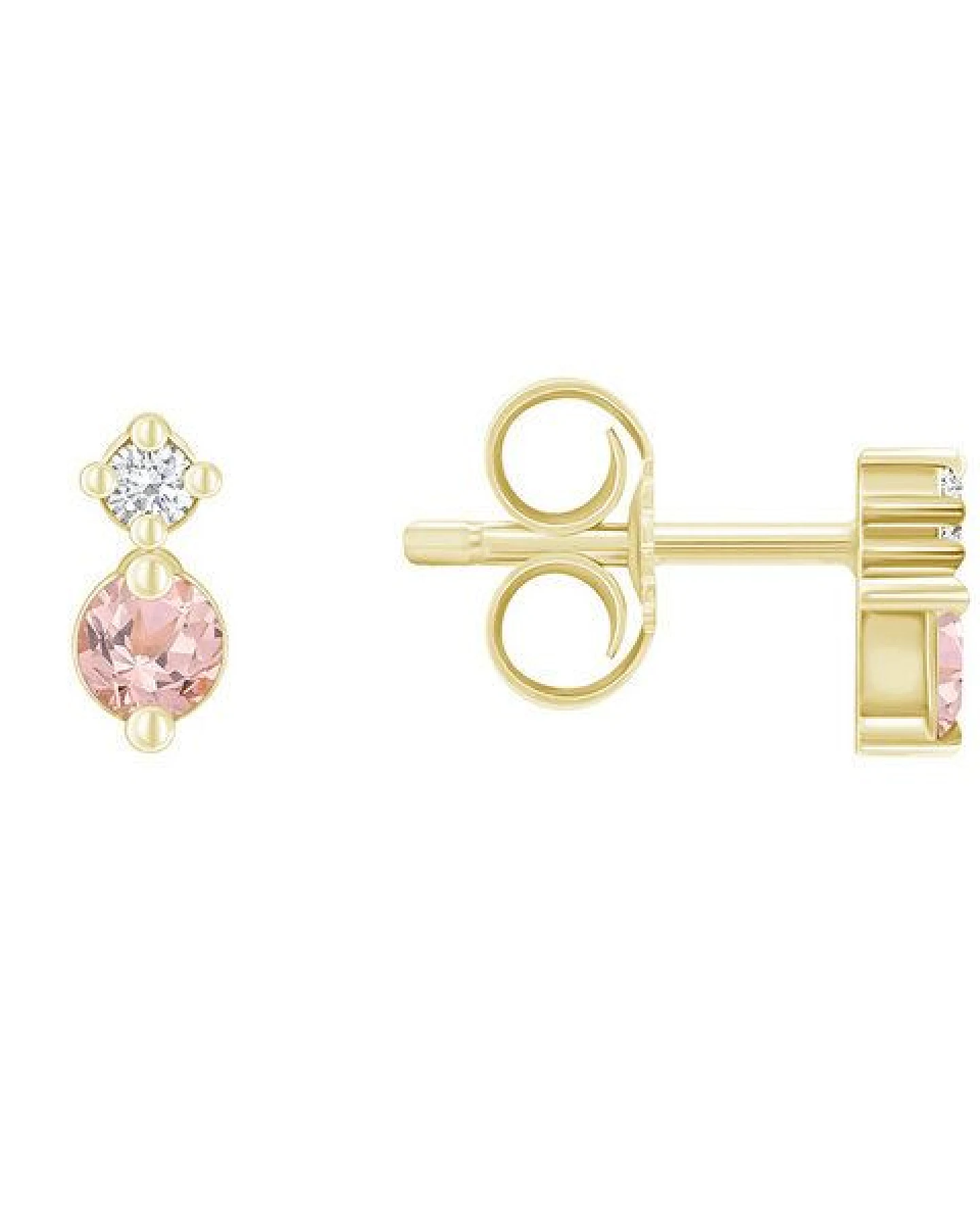 Eppi Minimalistische Ohrringe mit Morganiten und Diamanten Durante – Ansicht 3