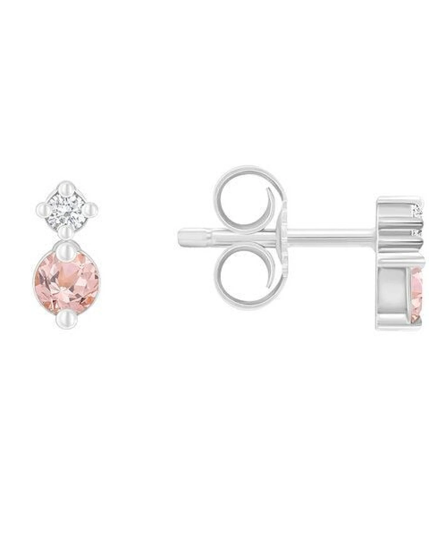 Eppi Minimalistische Ohrringe mit Morganiten und Diamanten Durante – Ansicht 3