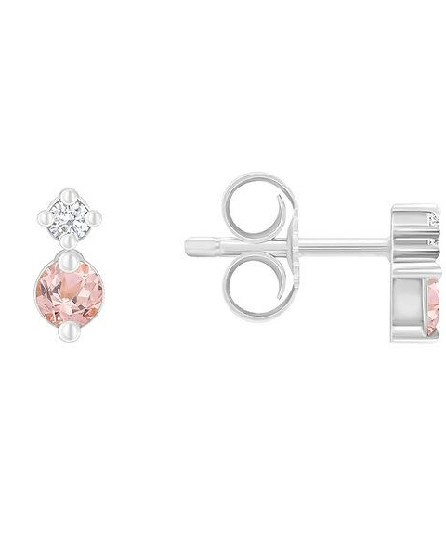 Eppi Minimalistische Ohrringe mit Morganiten und Diamanten Durante – Ansicht 3