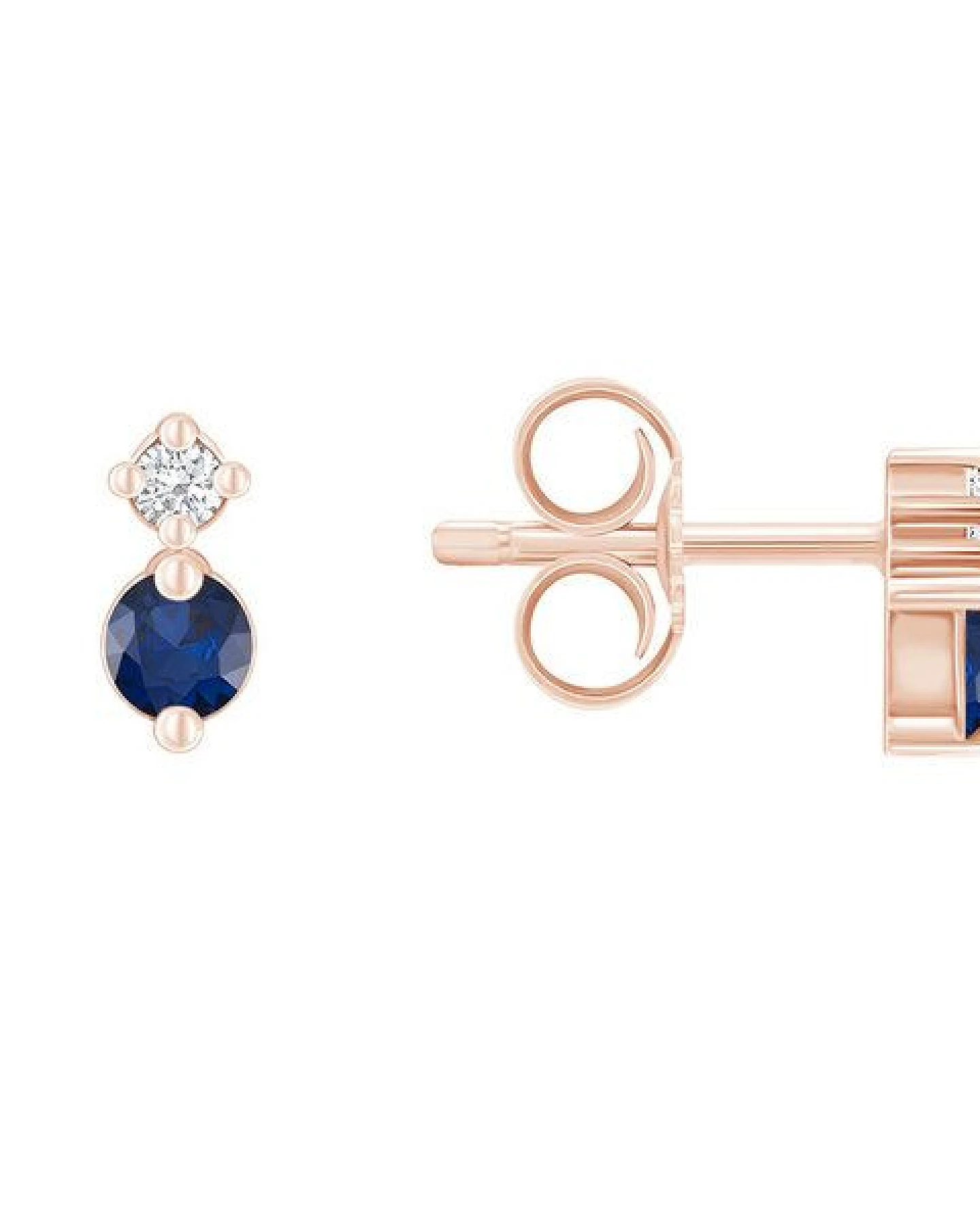 Eppi Minimalistische Ohrringe mit Saphiren und Diamanten Durante – Ansicht 3