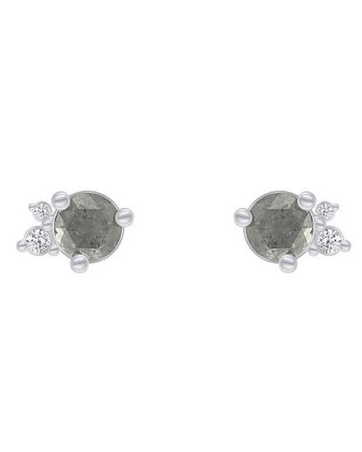 Eppi Goldene Cluster-Ohrringe mit Salt and Pepper Diamant Meave