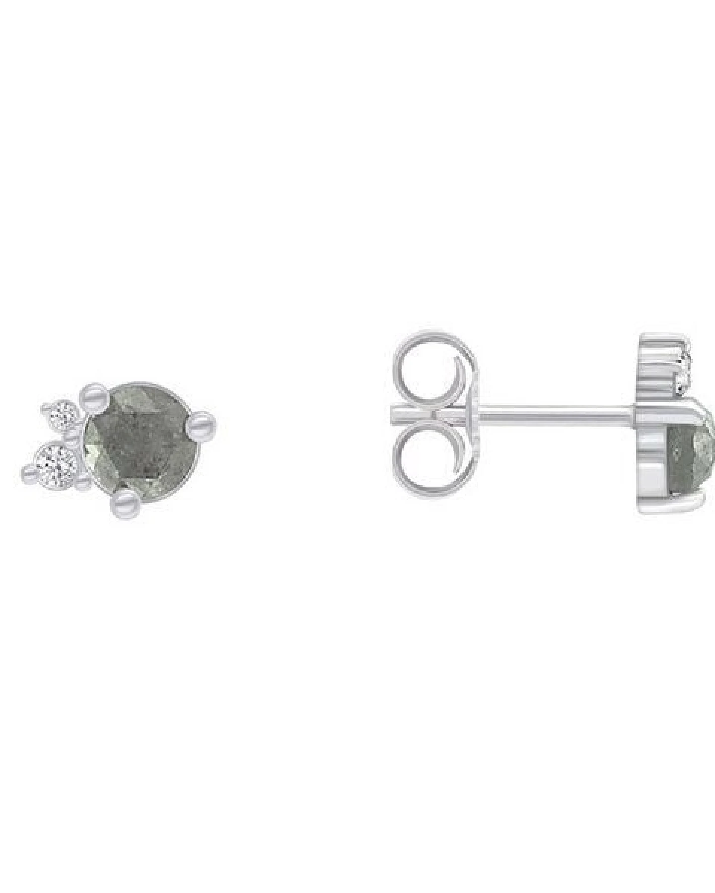 Eppi Goldene Cluster-Ohrringe mit Salt and Pepper Diamant Meave – Ansicht 3