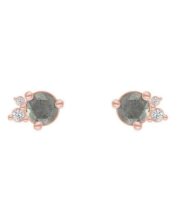 Eppi Goldene Cluster-Ohrringe mit Salt and Pepper Diamant Meave