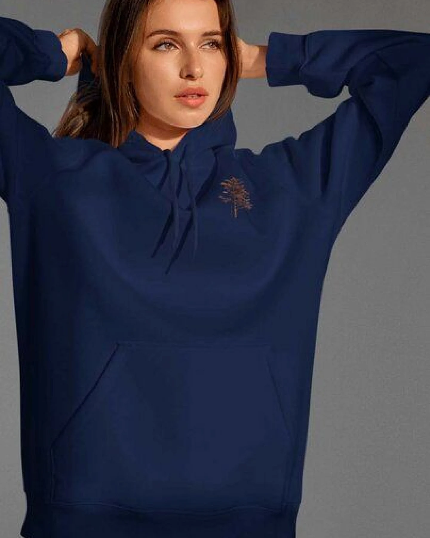 Kultgut Biofair - Tree in echter Woodoptik/ Hoodie - Innen flauschig und sehr gemütlich – Ansicht 4