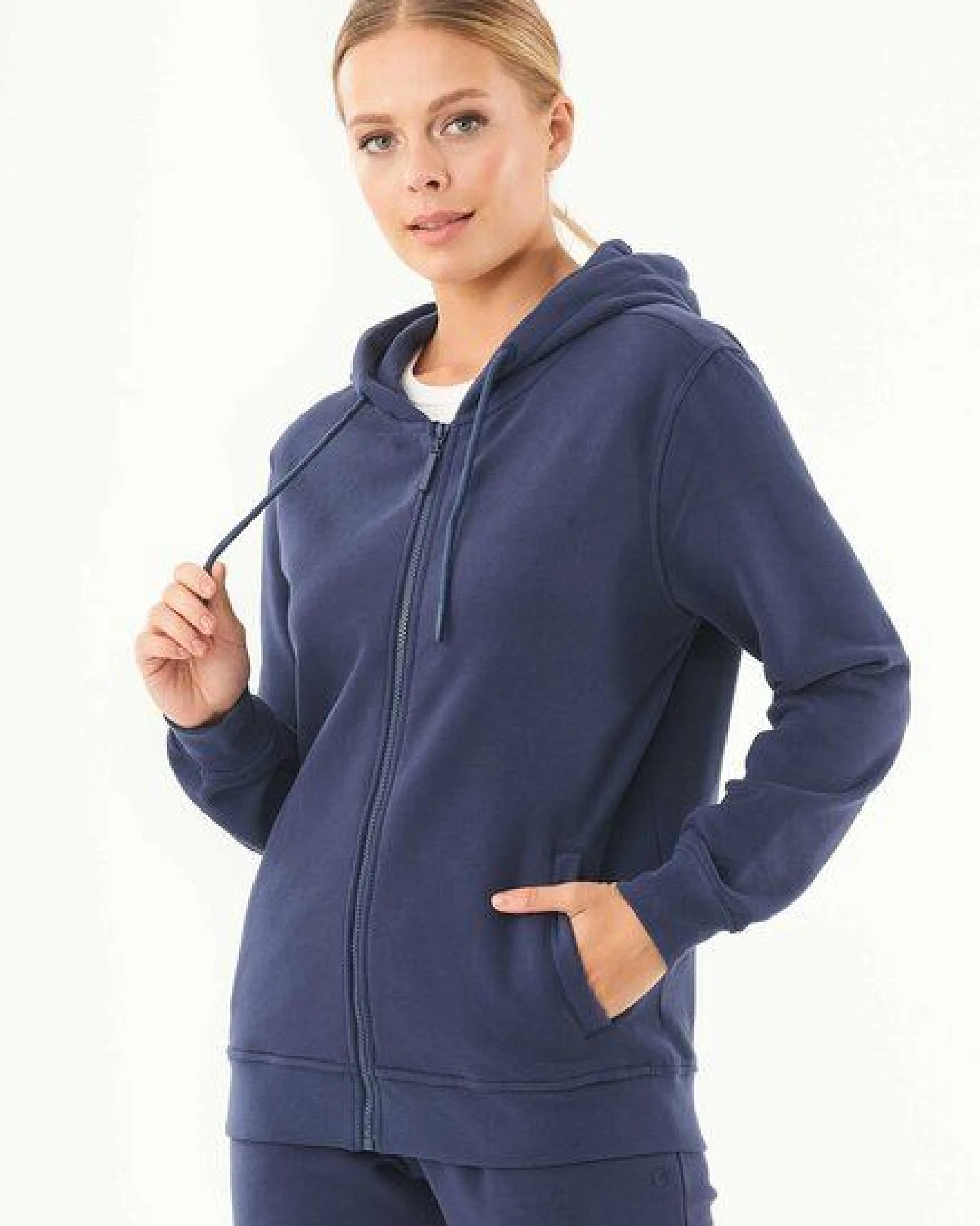 ORGANICATION Soft Touch Zip-Hoodie aus Bio-Baumwolle – Ansicht 3