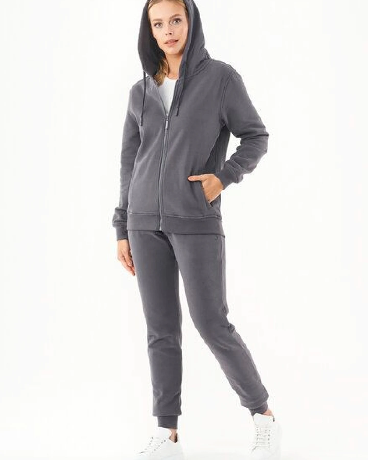 ORGANICATION Soft Touch Zip-Hoodie aus Bio-Baumwolle – Ansicht 2