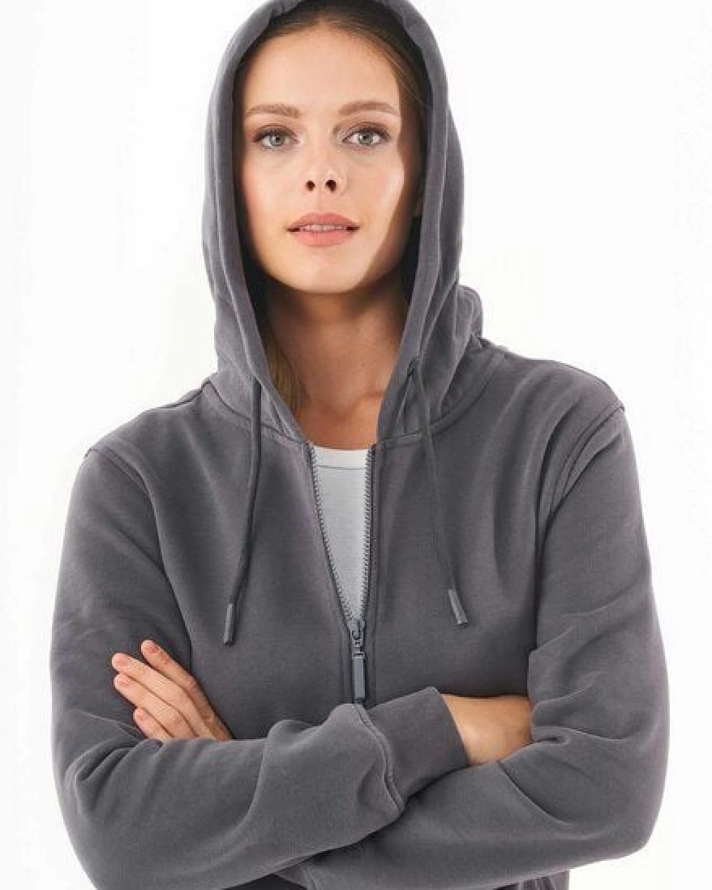 ORGANICATION Soft Touch Zip-Hoodie aus Bio-Baumwolle – Ansicht 4