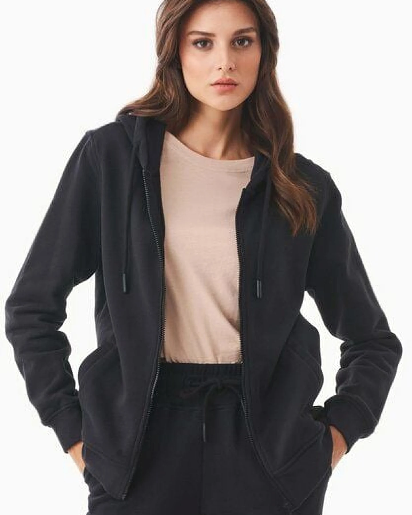 ORGANICATION Soft Touch Zip-Hoodie aus Bio-Baumwolle – Ansicht 3