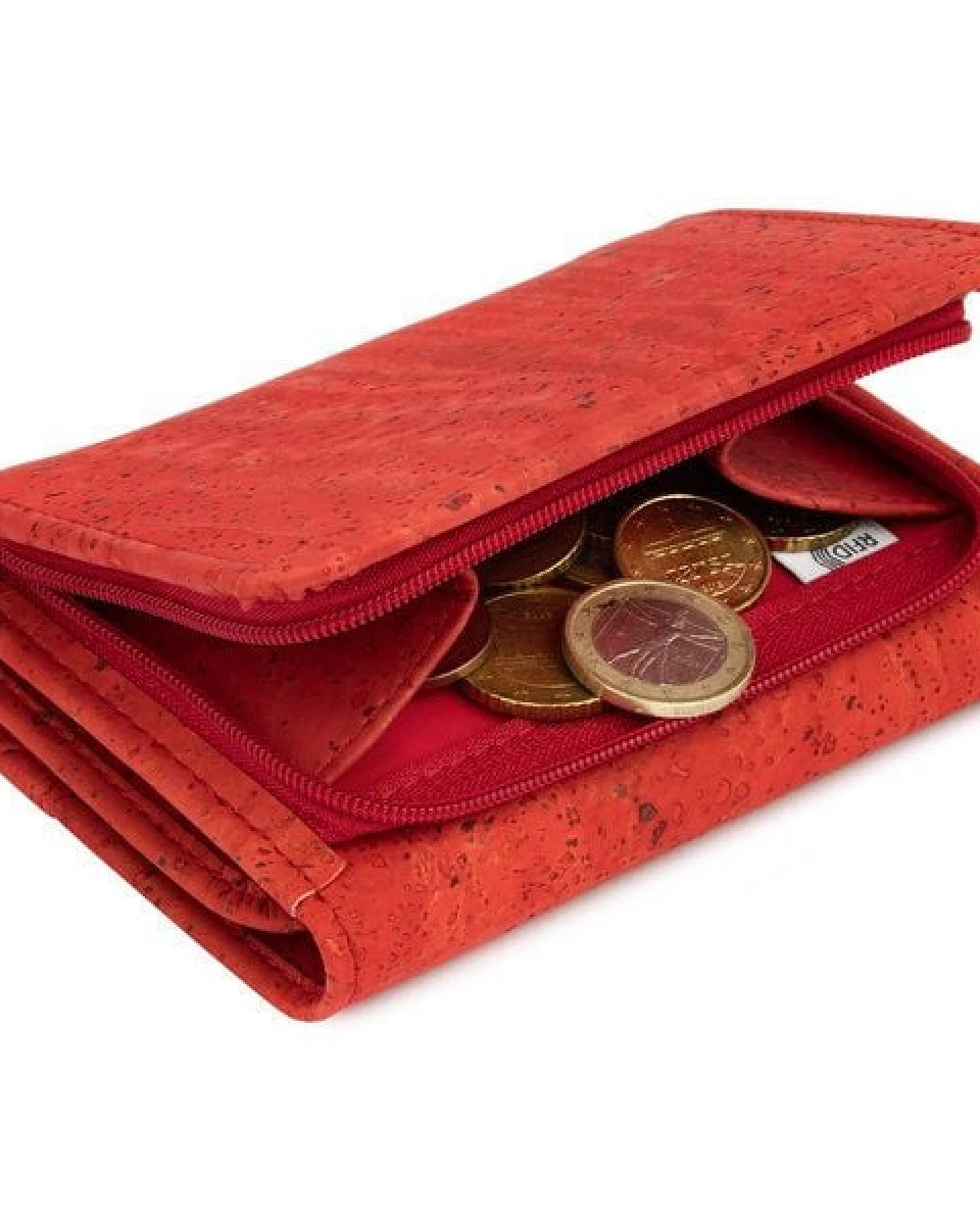 Simaru Damen-Portemonnaie REYNA vegan aus Kork Rot Made in EU – Ansicht 2