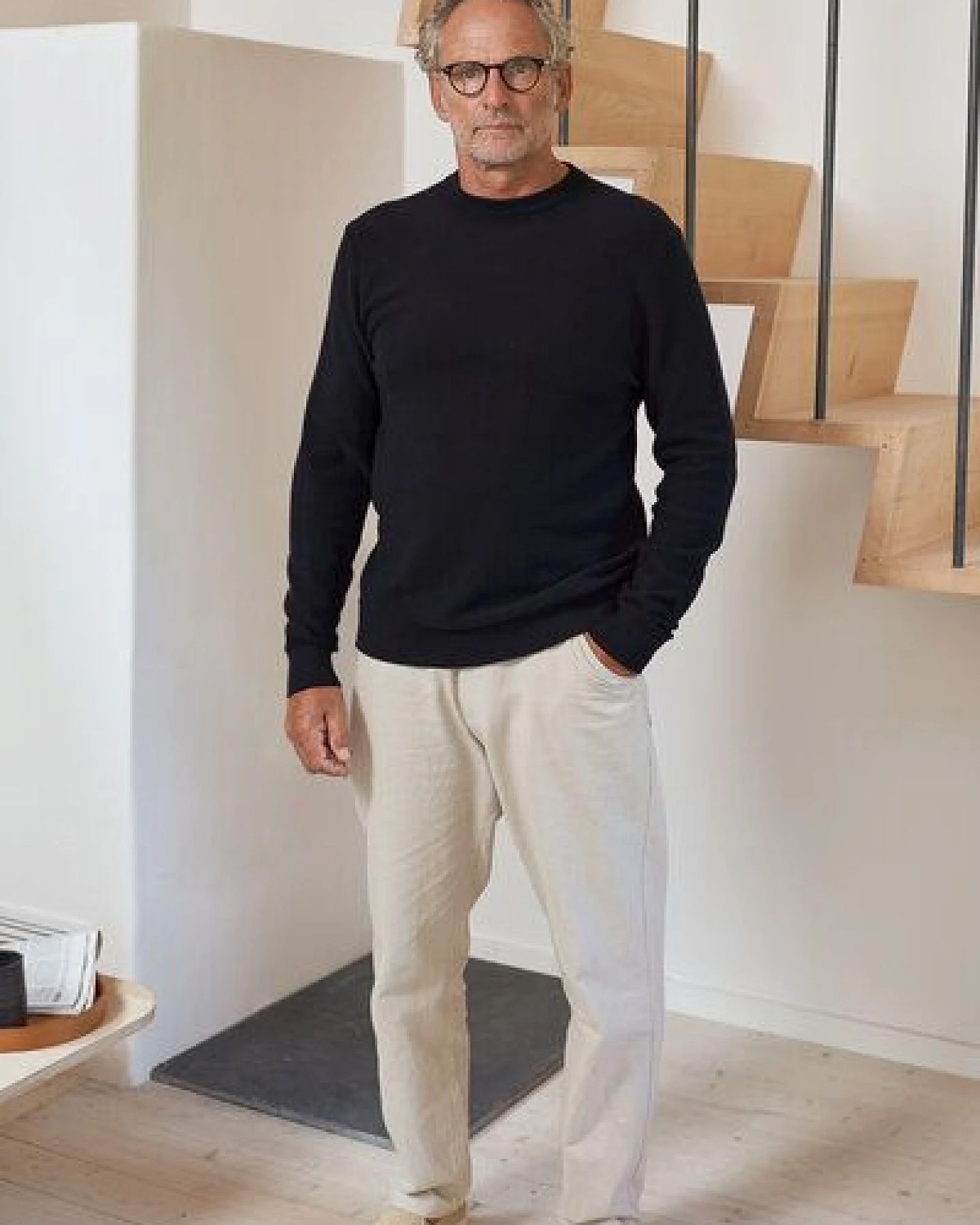 About Companions Klassischer Crewneck-Strickpullover MORTEN aus Bio-Baumwollgarn – Ansicht 4