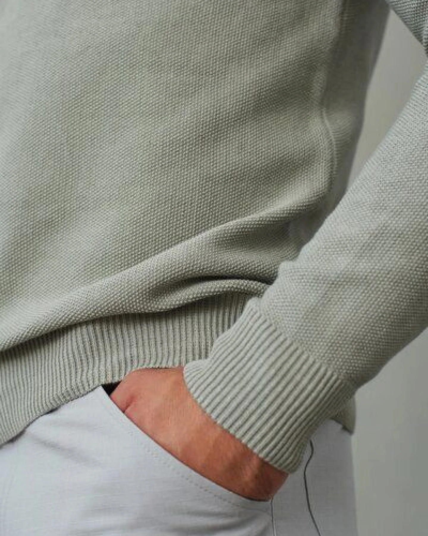 About Companions Klassischer Crewneck-Strickpullover MORTEN aus Bio-Baumwollgarn – Ansicht 2