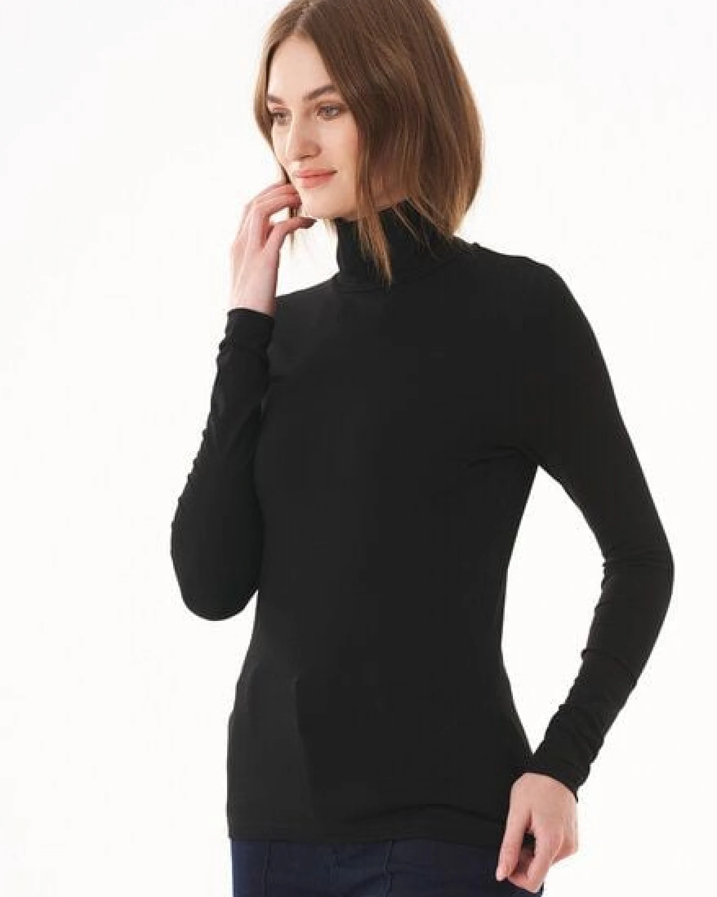 ORGANICATION Langarmshirt aus LENZING ECOVERO mit Rollkragen – Ansicht 3