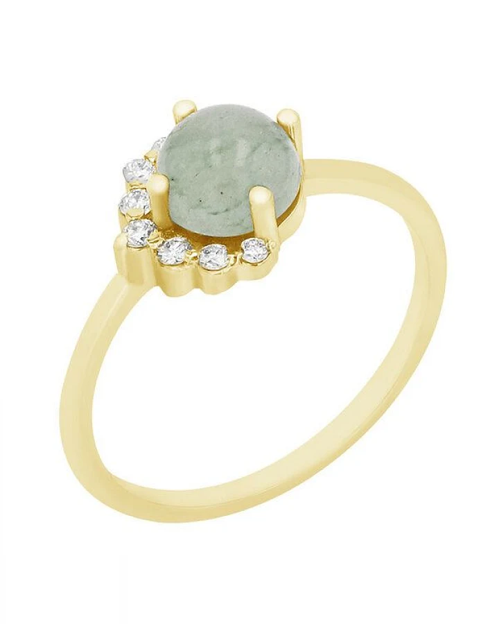 Eppi Goldener Ring mit Avanturin und Diamanten Zaray