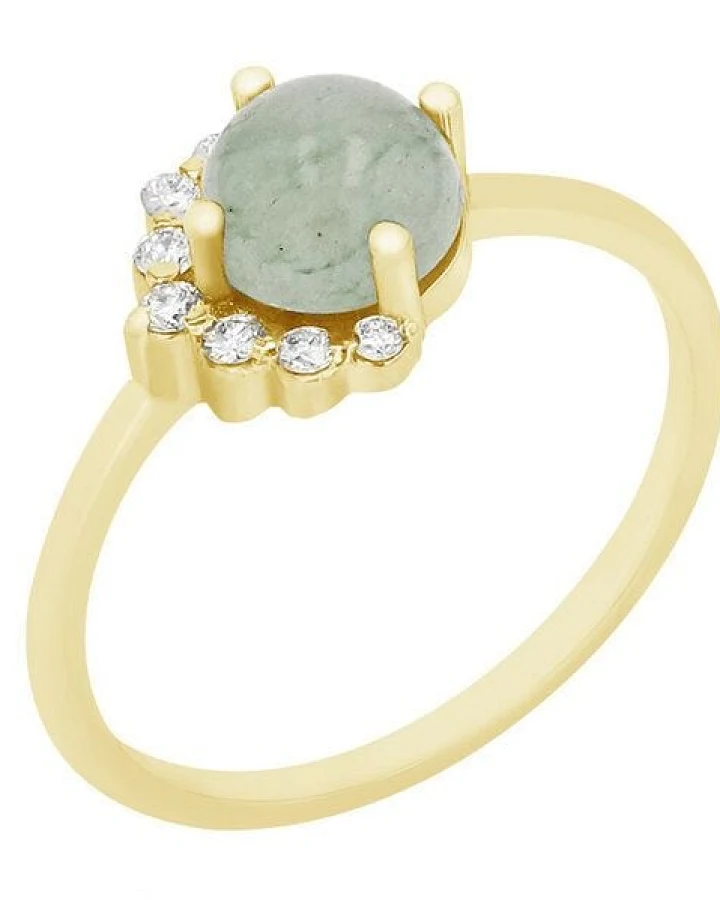 Eppi Goldener Ring mit Avanturin und Diamanten Zaray
