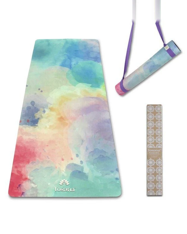 Yosana Yin Yogamatte Naturkautschuk (Bunte Wolken)