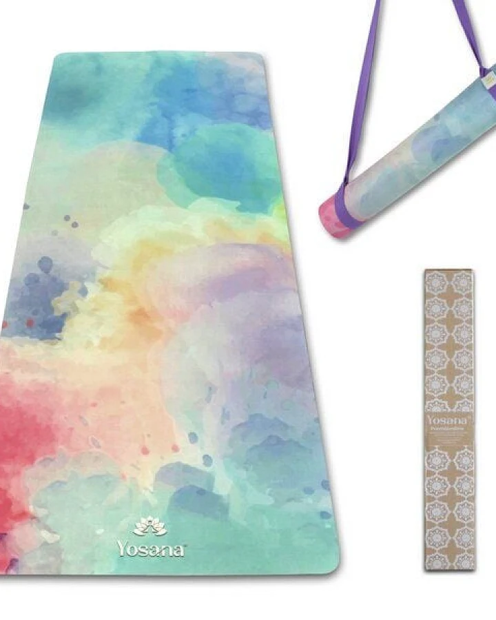 Yosana Yin Yogamatte Naturkautschuk (Bunte Wolken)