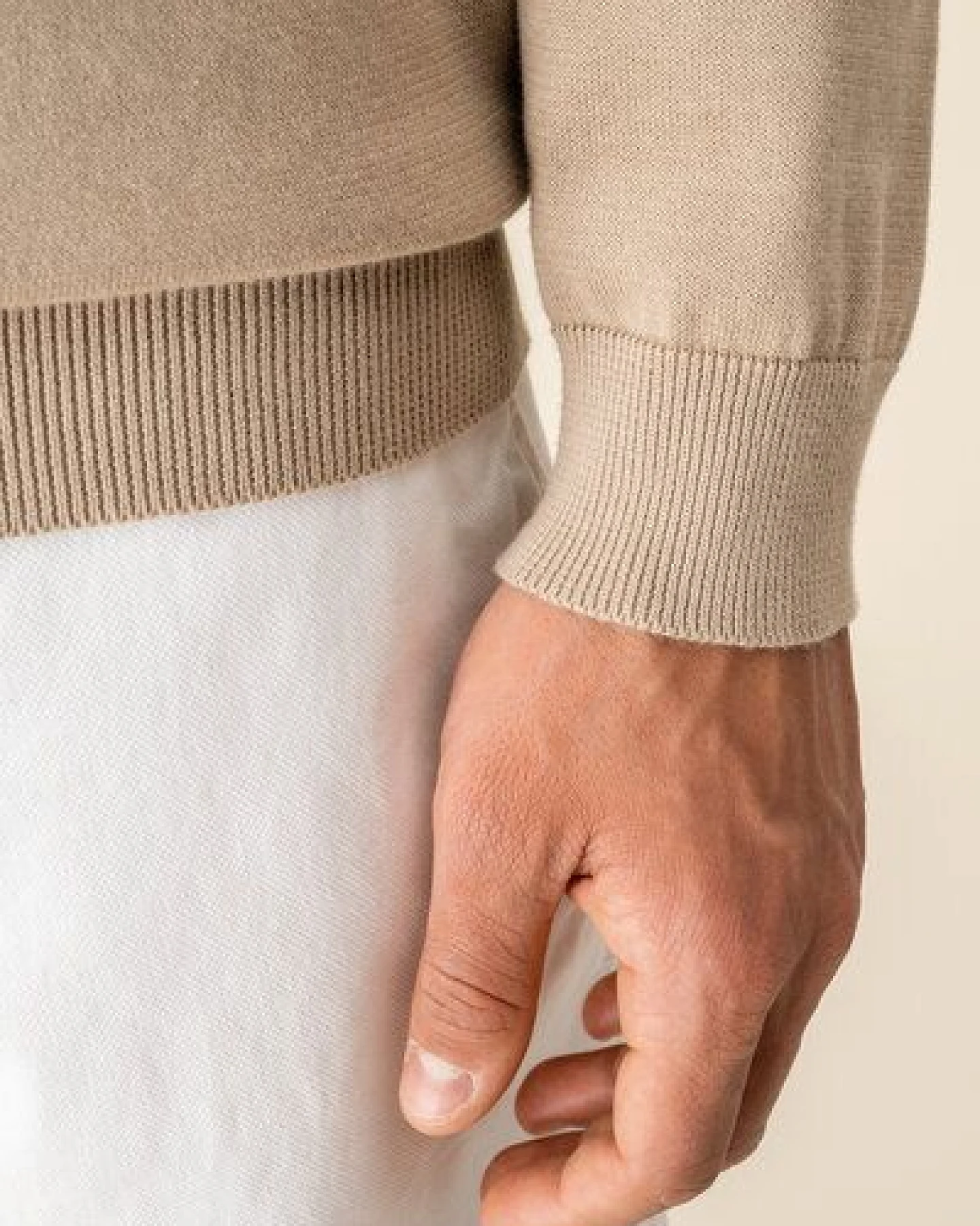 Kultgut Fühl dich wohl- Weicher Strickpullover aus reiner Biobaumwolle – Ansicht 4