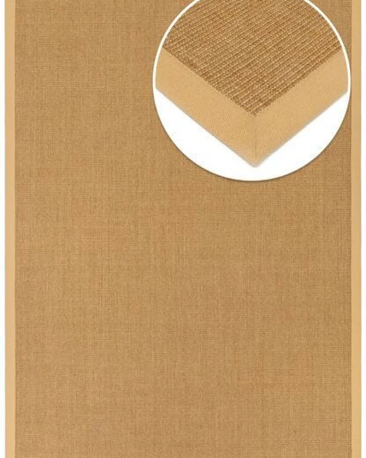 Grundstoff Sisal Teppich Purstoff in cashewbeige mit Vliesrücken
