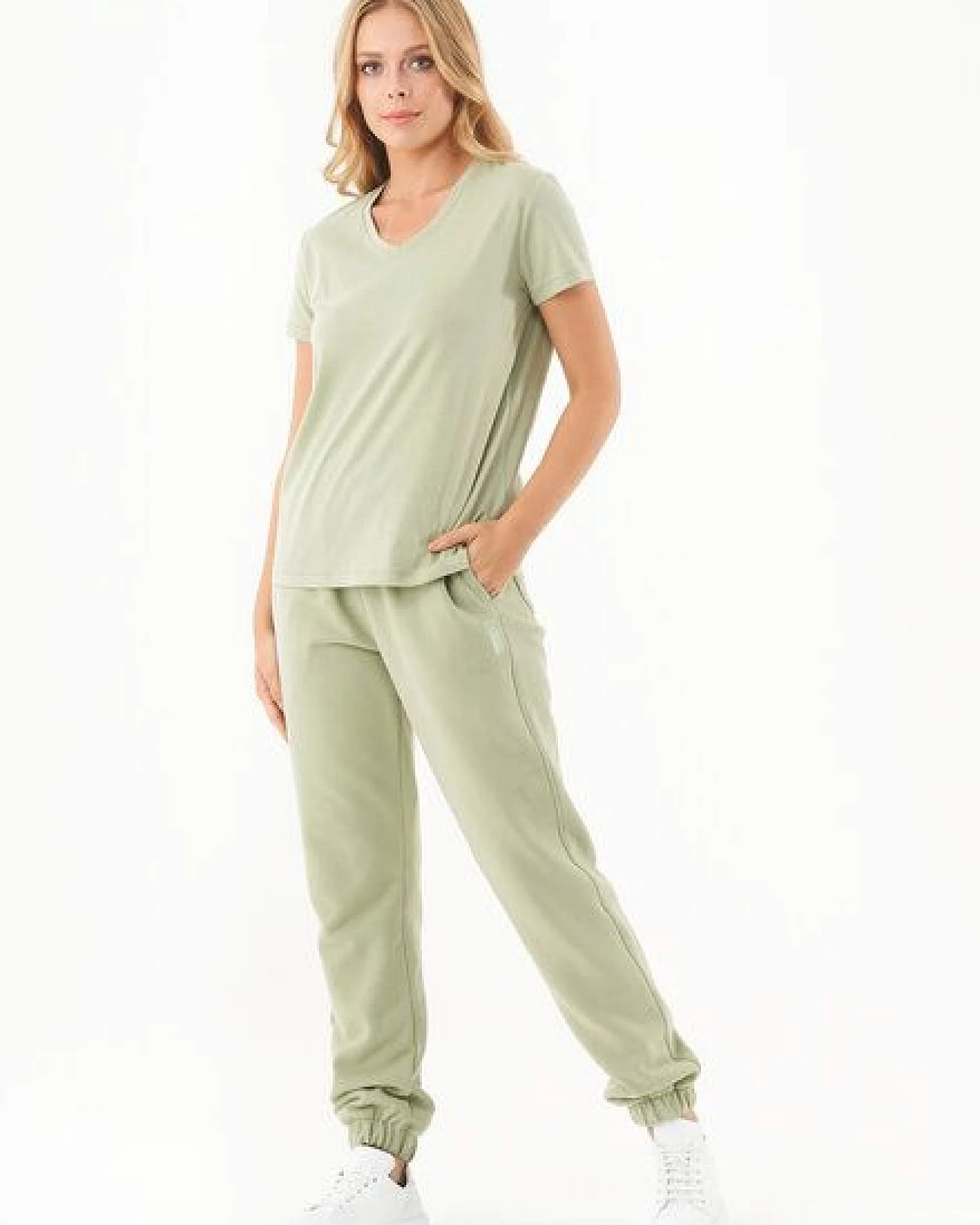 ORGANICATION ESSENTIALS-PERRIE- Soft Touch Sweathose aus Bio-Baumwolle – Ansicht 2