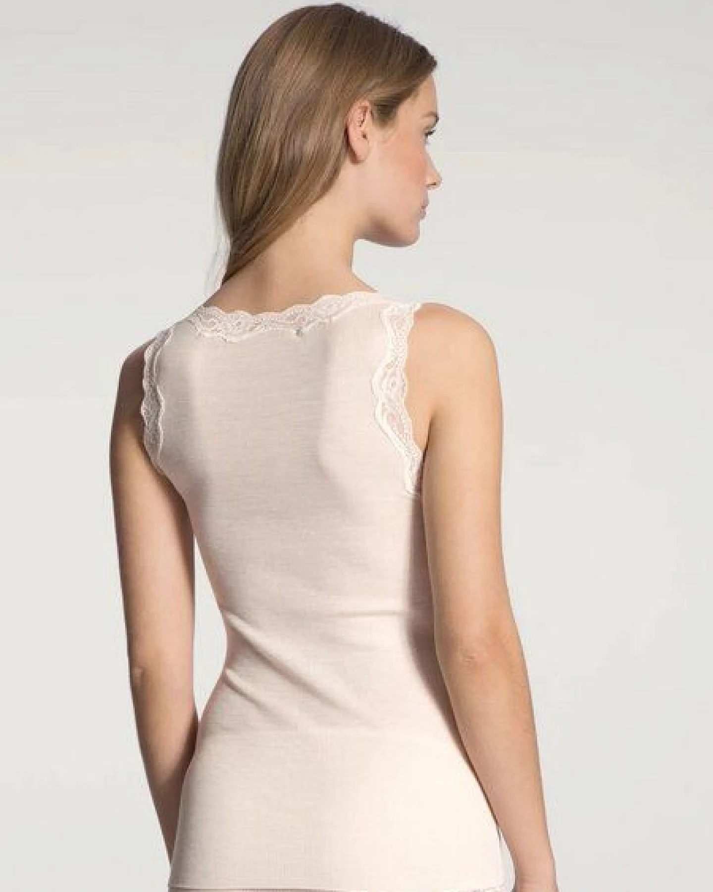 Calida Tank Top mit Spitze aus Wolle & Seide "Richesse Lace" – Ansicht 2