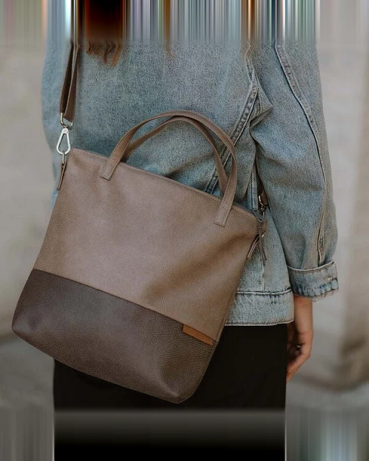 BOWLEANIES TASCHEN Mittelgroße Umhängetasche aus Lederfaserstoff