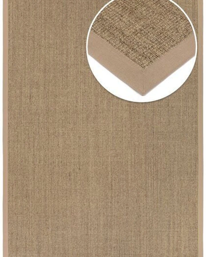 Grundstoff Sisal Teppich Purstoff haselbraun mit Vliesrücken