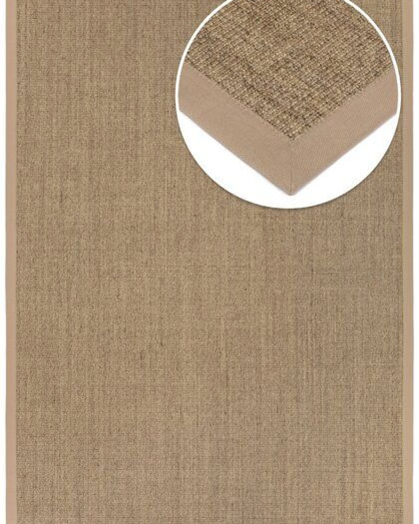 Grundstoff Sisal Teppich Purstoff haselbraun mit Vliesrücken – Ansicht 2