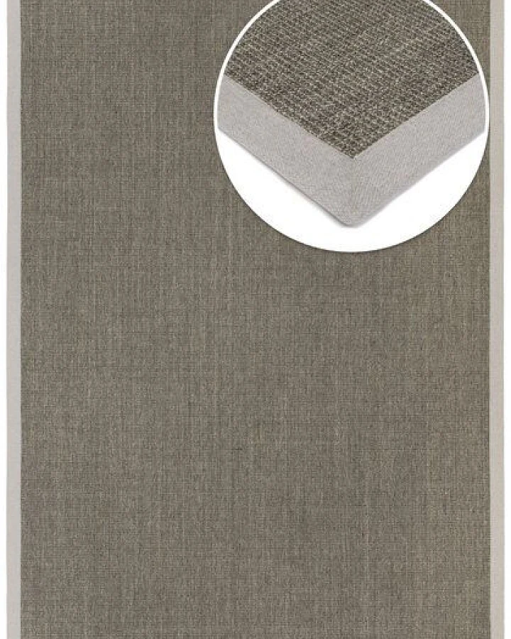 Grundstoff Sisal Teppich Purstoff taguagrau mit Vliesrücken