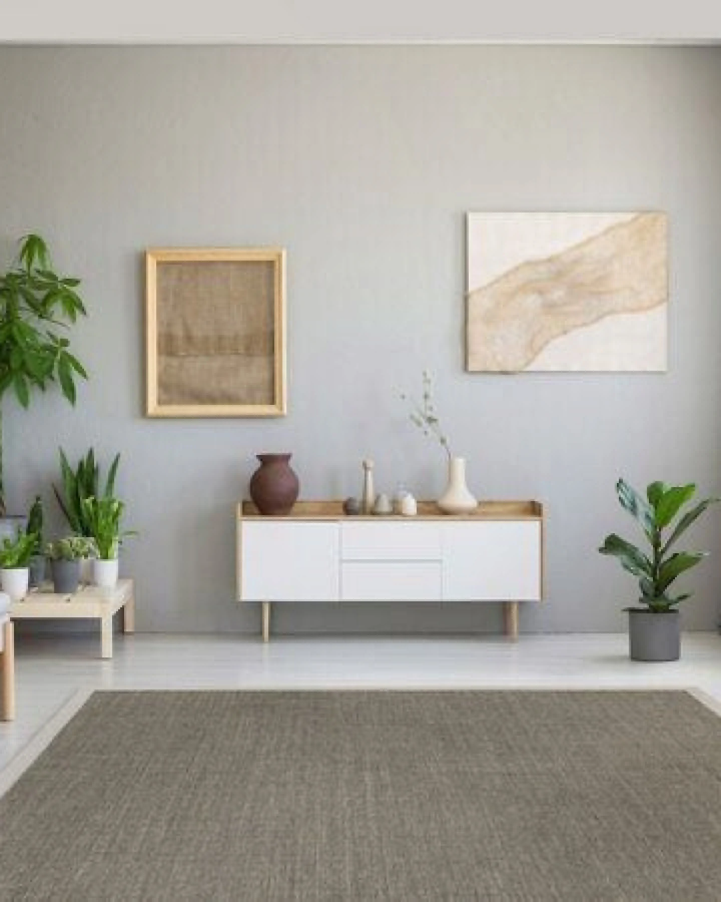 Grundstoff Sisal Teppich Purstoff taguagrau mit Vliesrücken – Ansicht 4
