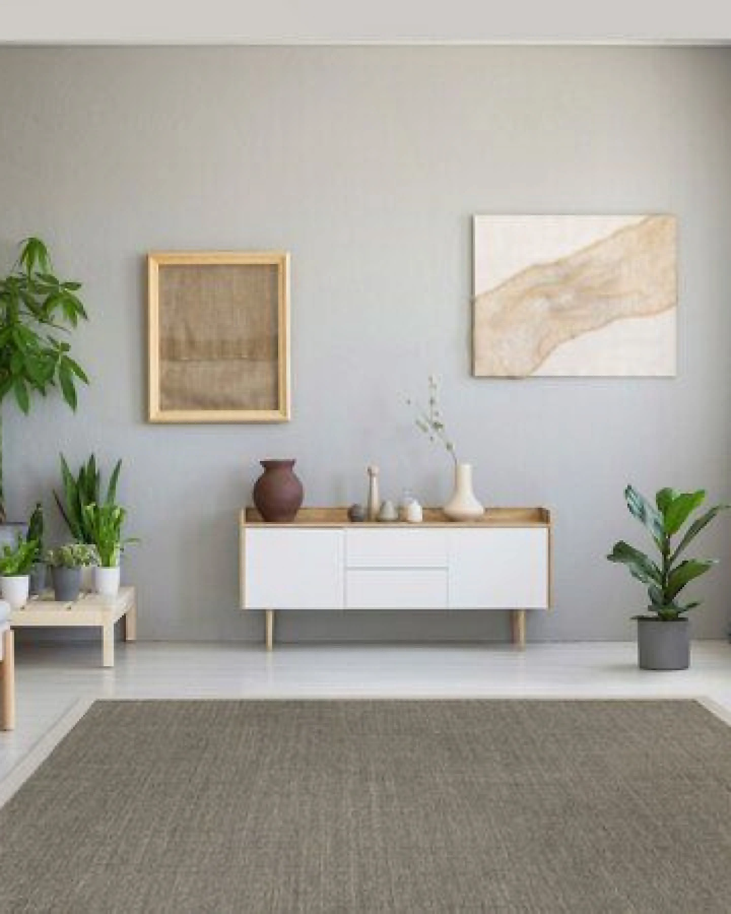 Grundstoff Sisal Teppich Purstoff taguagrau mit Vliesrücken – Ansicht 3