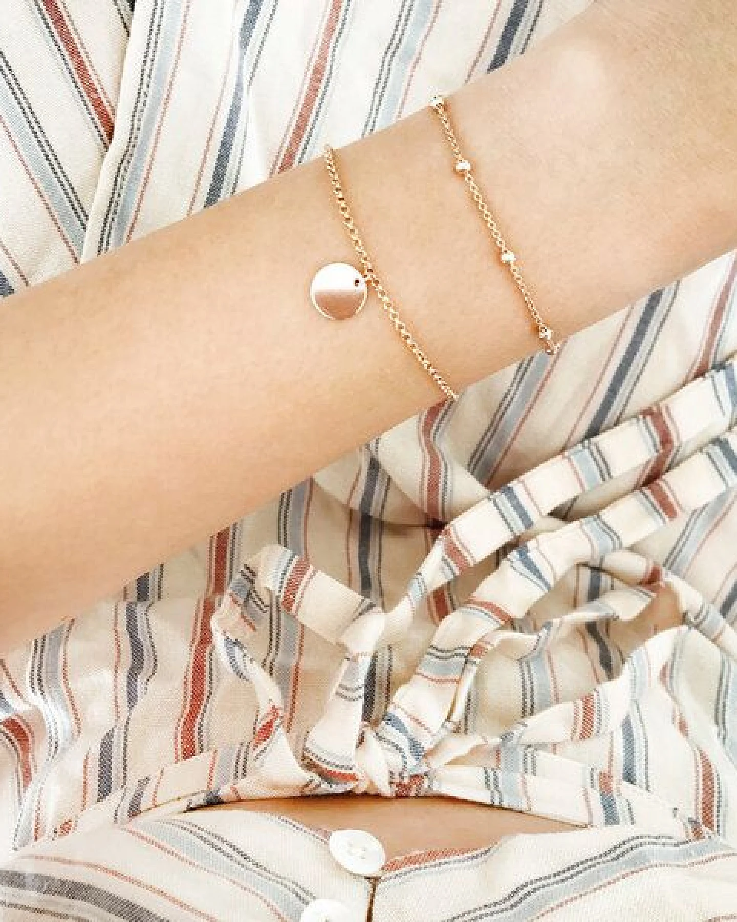 MOANINA Armband Chiara Coin - 925 Silber/18k Gold Vermeil – Ansicht 2
