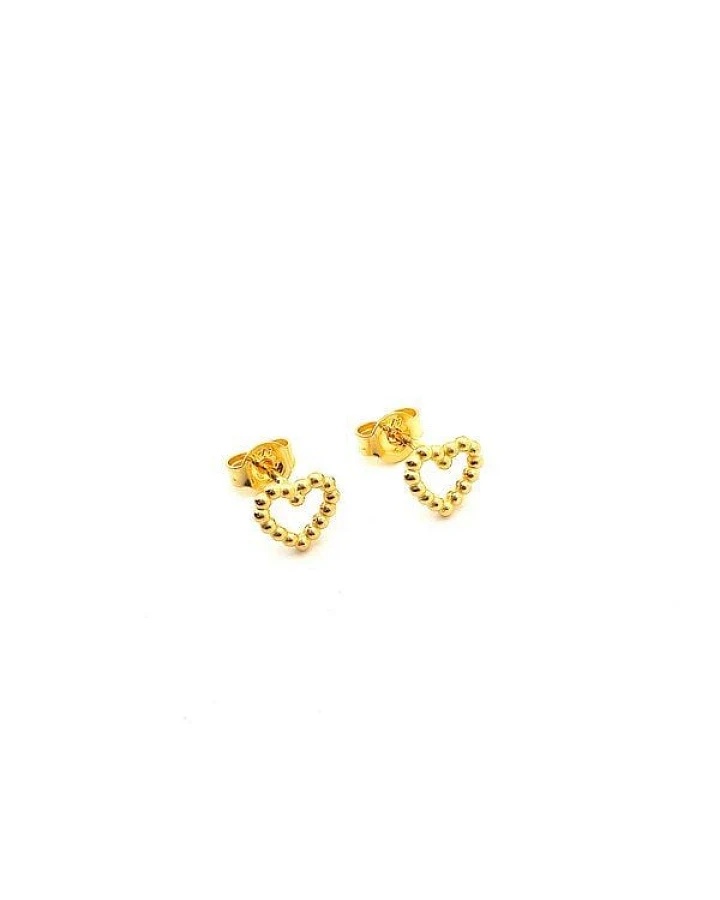 MOANINA Ohrringe Love Herz - 925 Silber/18k Gold Vermeil