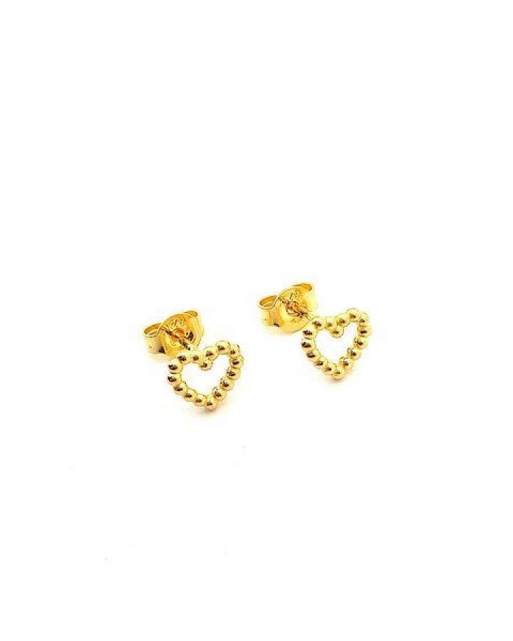 MOANINA Ohrringe Love Herz - 925 Silber/18k Gold Vermeil