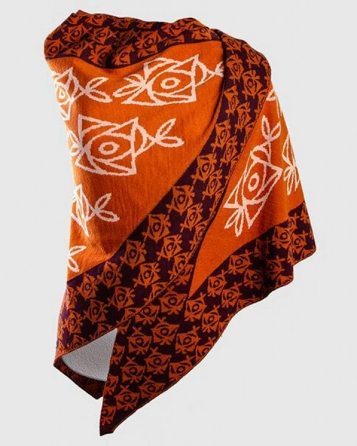 LANARTO slow fashion Stola Rose 4-farbig aus mulesingfreier Merinowolle Feinstrick made in germany