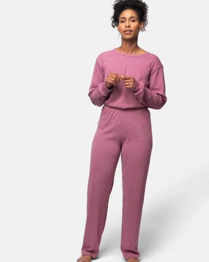 greenjama Damen Hose aus Derby-Rib, GOTS-zertifiziert