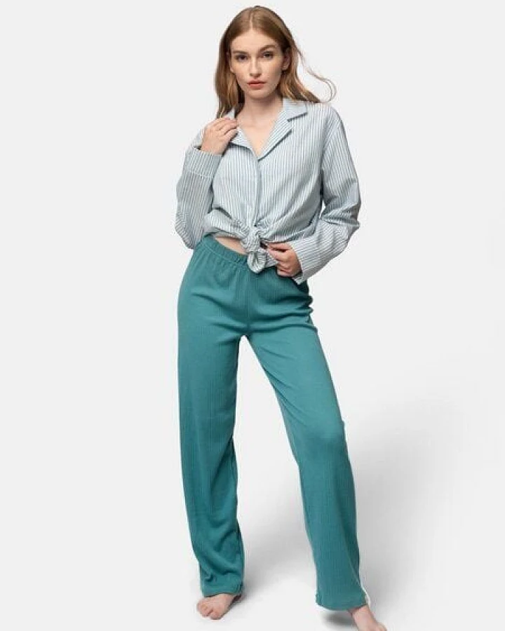 greenjama Damen Hose aus Derby-Rib, GOTS-zertifiziert