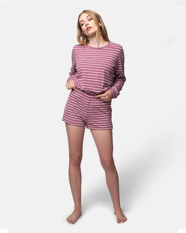 greenjama Damen Shorts Ringel, GOTS-zertifiziert