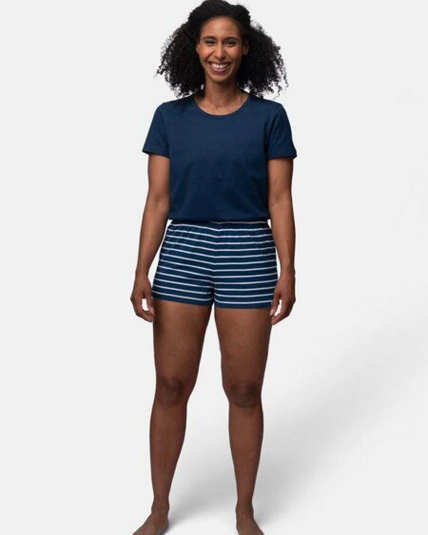 greenjama Damen Shorts Ringel, GOTS-zertifiziert – Ansicht 2