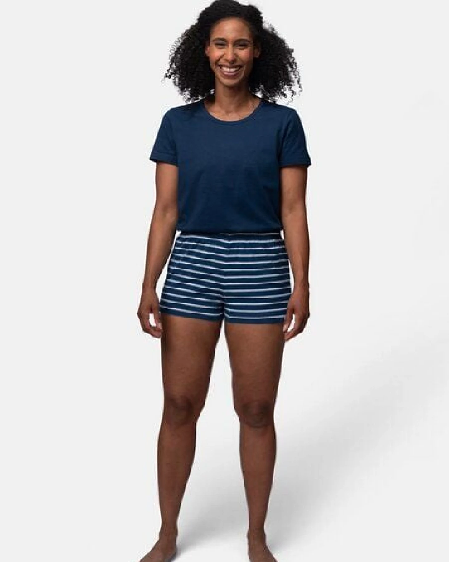 greenjama Damen Shorts Ringel, GOTS-zertifiziert – Ansicht 2