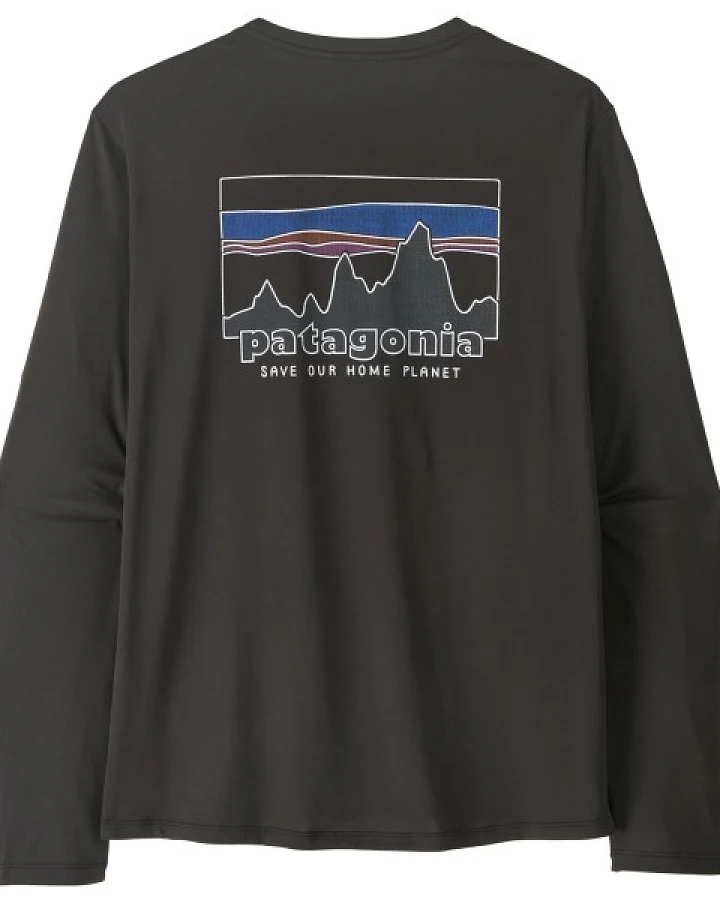 Patagonia - L/S Cap Cool Daily Shirt '73 Skyline - Funktionsshirt Gr XS schwarz/grau
