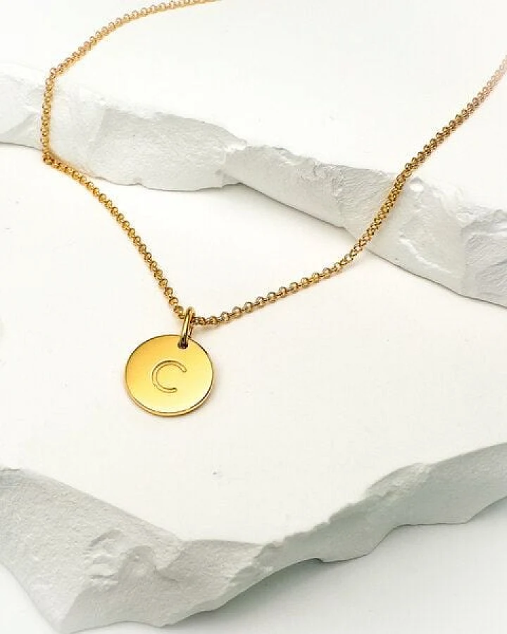 MOANINA Kette Buchstabe Initialen Gold - 925 Silber/18k Gold Vermeil - 3 Längen