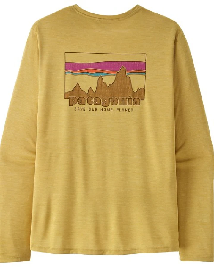 Patagonia - L/S Cap Cool Daily Shirt '73 Skyline - Funktionsshirt Gr XS beige